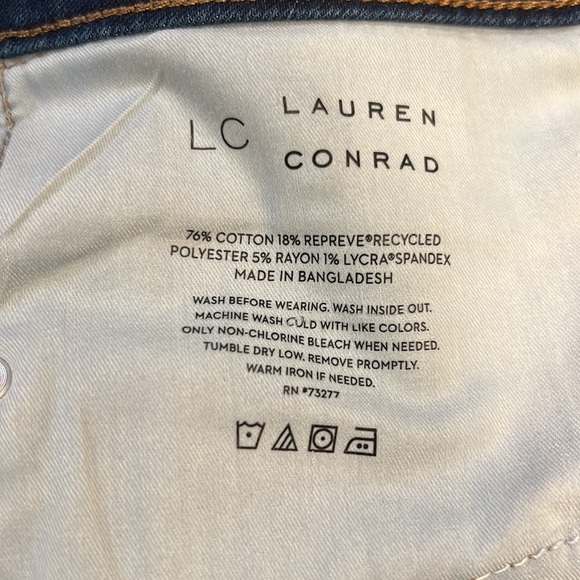 LC Lauren Conrad Dark Blue Skinny Jeans Fray and Mildly Distressed Sz 16 - Picture 12 of 16